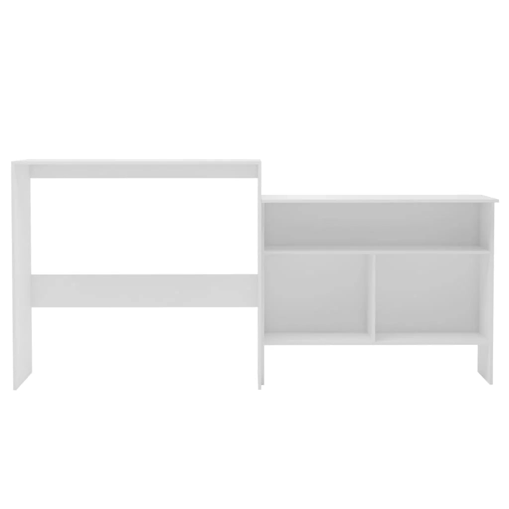 Tavolo alto da bar/bistrot con 2 piani bianchi 130 cm 0902036