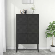Credenza Alta Nera 80x35x135 cm in Acciaio 335877