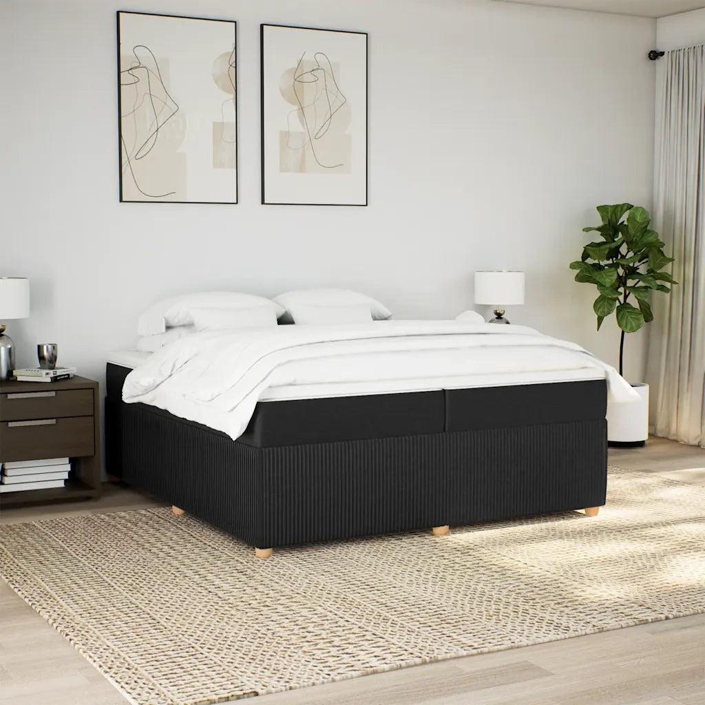 Giroletto a Molle con Materasso Nero 200x200 cm in Tessuto 3285597