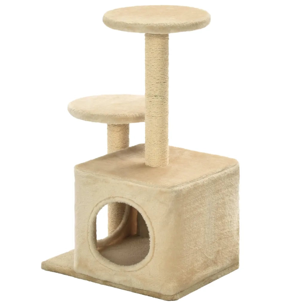 Albero per Gatti con Pali Tiragraffi in Sisal 60 cm Beige 170519