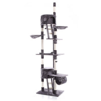 Albero tiragraffi 240-260cm grigio Modello a soffitto Sisal Con nicchie e amache