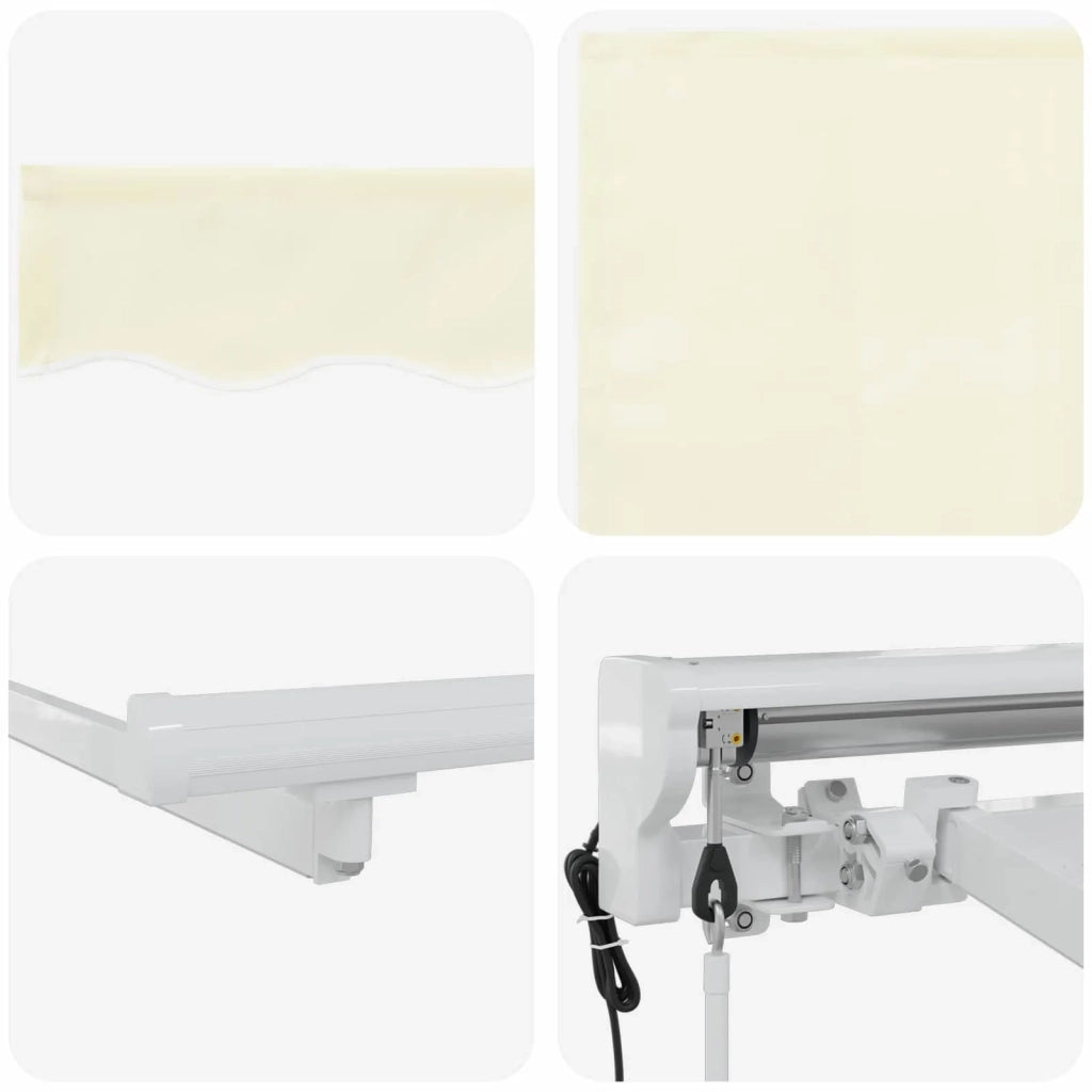 Tettuccio Elettrico Retrattile Crema e Bianco 4 × 3 m 3421352