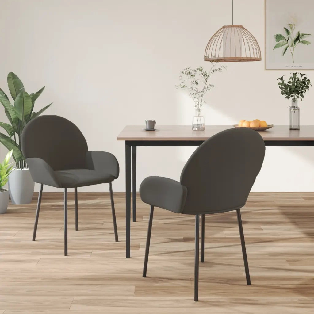 Sedie da Pranzo 2 pz | Sedie da cucina Grigio Scuro in Velluto
