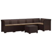 Divano da Giardino 6 Posti con Cuscini Aspetto Rattan PP 3444112