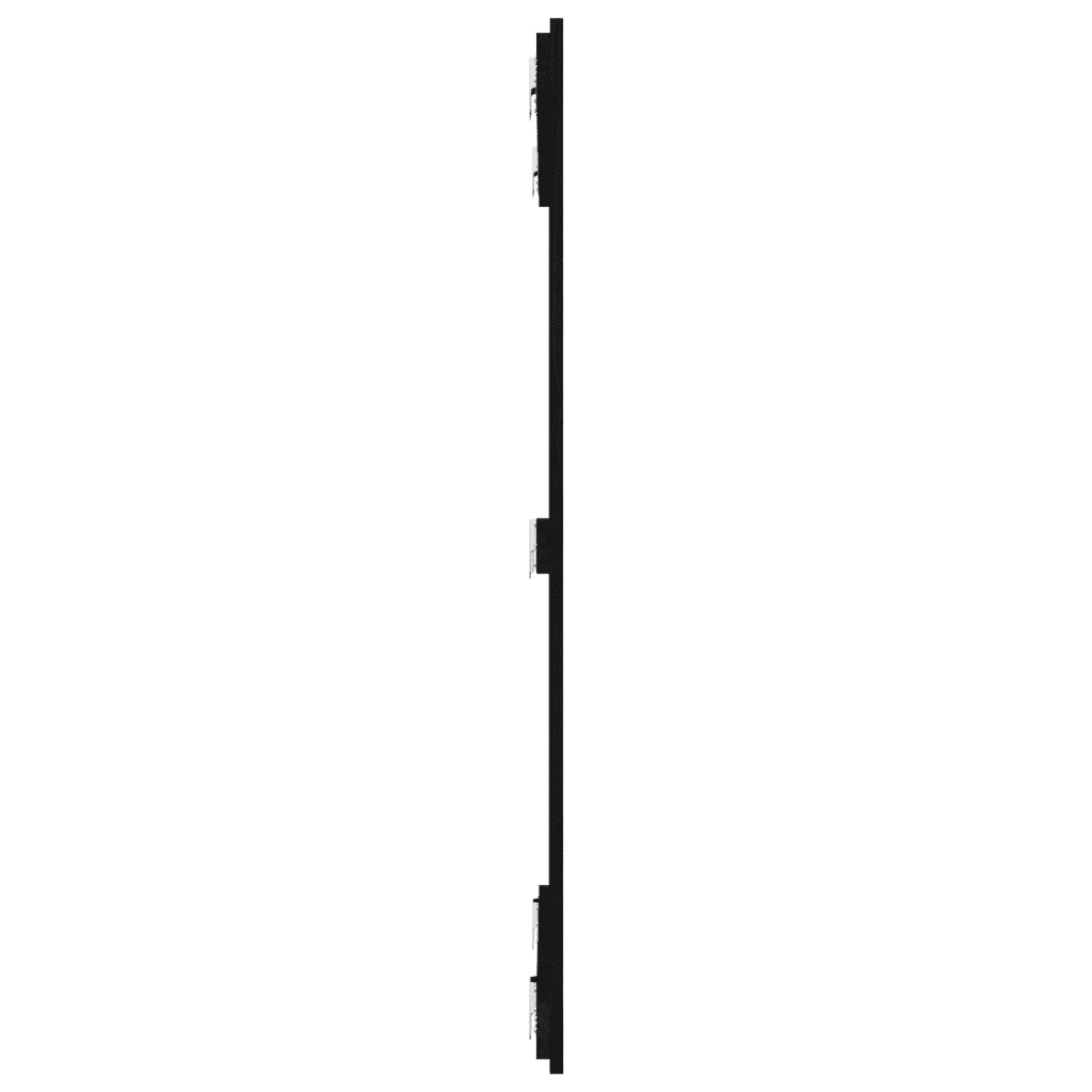 Testiera | Testata da Parete Nera 95,5x3x110 cm in Legno Massello di Pino