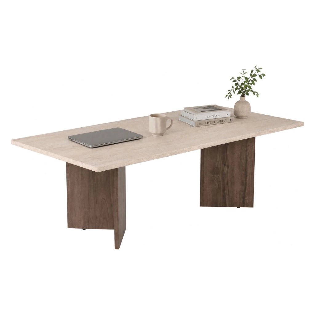 Turate, Tavolino da Salotto Forma Rettangolare, 119x60x40h cm Marrone Noce