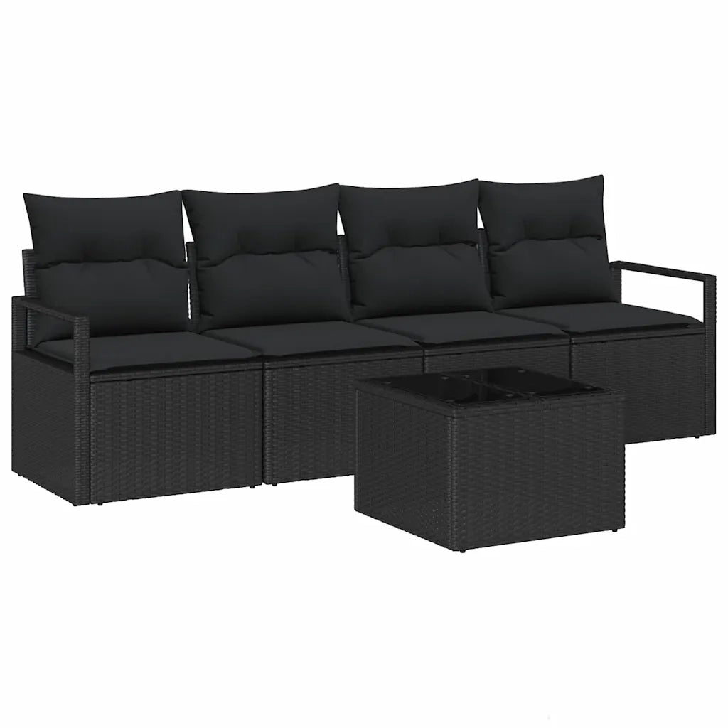 Set di divani 5 pcs Nero polyrattan 3346253