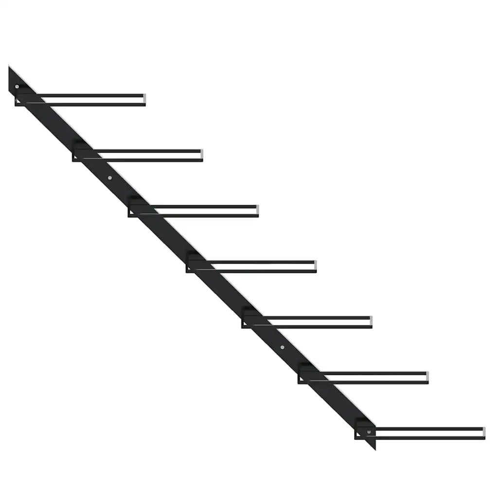 Portavini da Parete per 14 Bottiglie 2 pz Nero in Metallo 289565