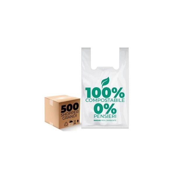 Rmove buste shopper biodegradabili 30x60cm 500/pz  mc - RM-BGBIO27MC