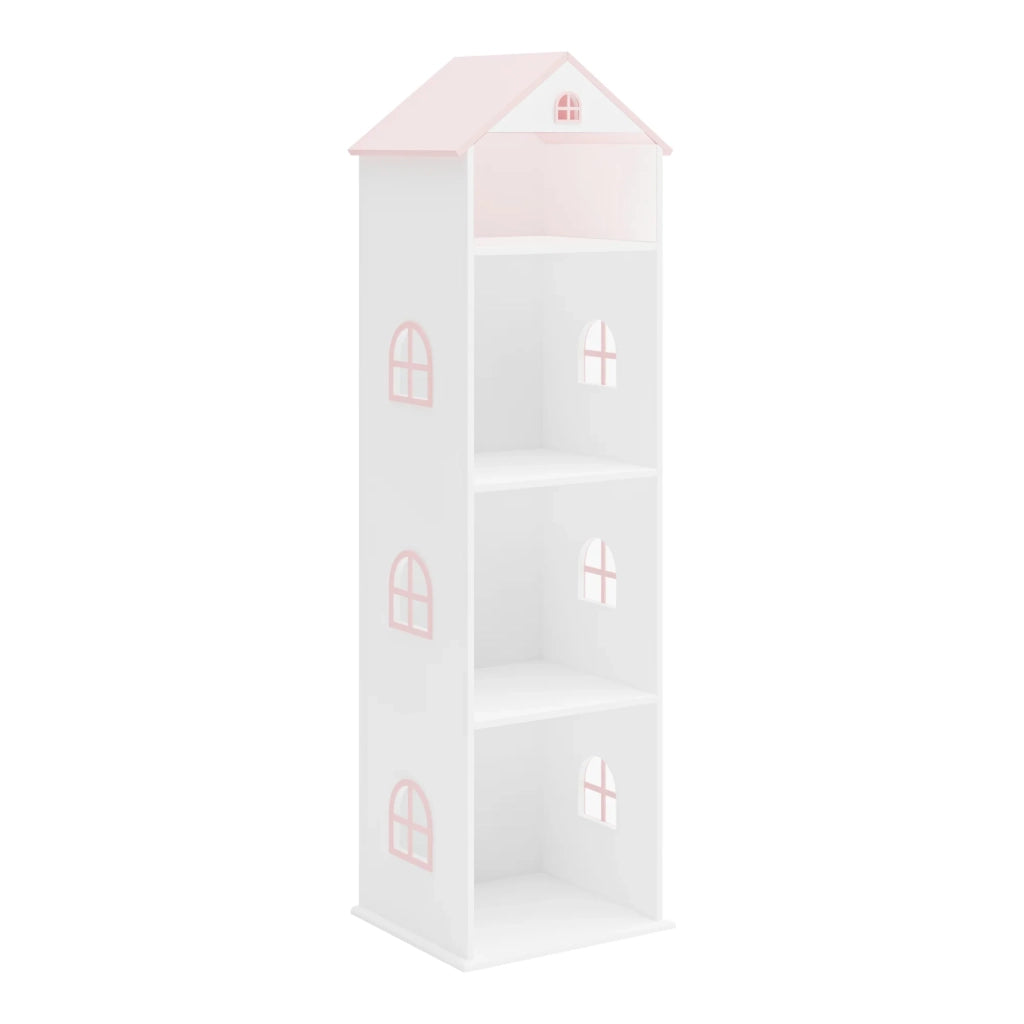 Vipsali Scaffale dal design senza tempo per soggiorno camera da letto o mobiletto per bambini 140 x 40 x 35 cm bianco e rosa 03_0011224