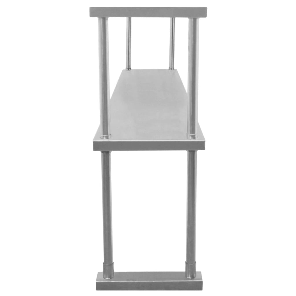 Set Tavolo & Ripiano per Cucina Commerciale con Mensole in Acciaio Inox da Cucina Ristorante, Acciaio Inossidabile Resistente alla Corrosione- Doppia - 150cm