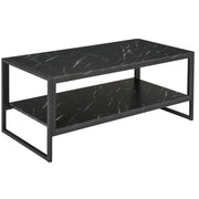 Tavolino Moderno con 2 Ripiani ¨C Zephmum ¨C Nero 106x50x47 cm