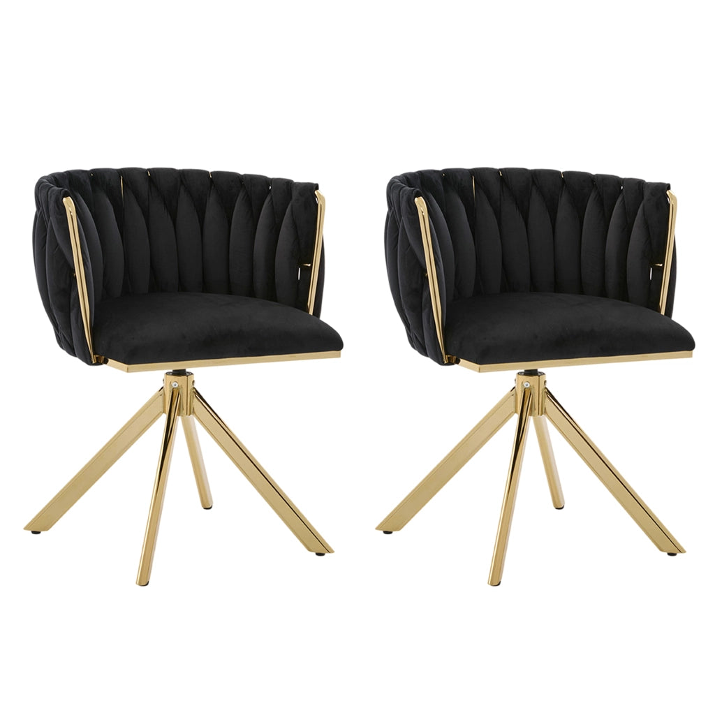 Poltrona girevole 180¡ã in velluto ¨C MINIMAL ¨C struttura in metallo, schienale ergonomico, set da 2