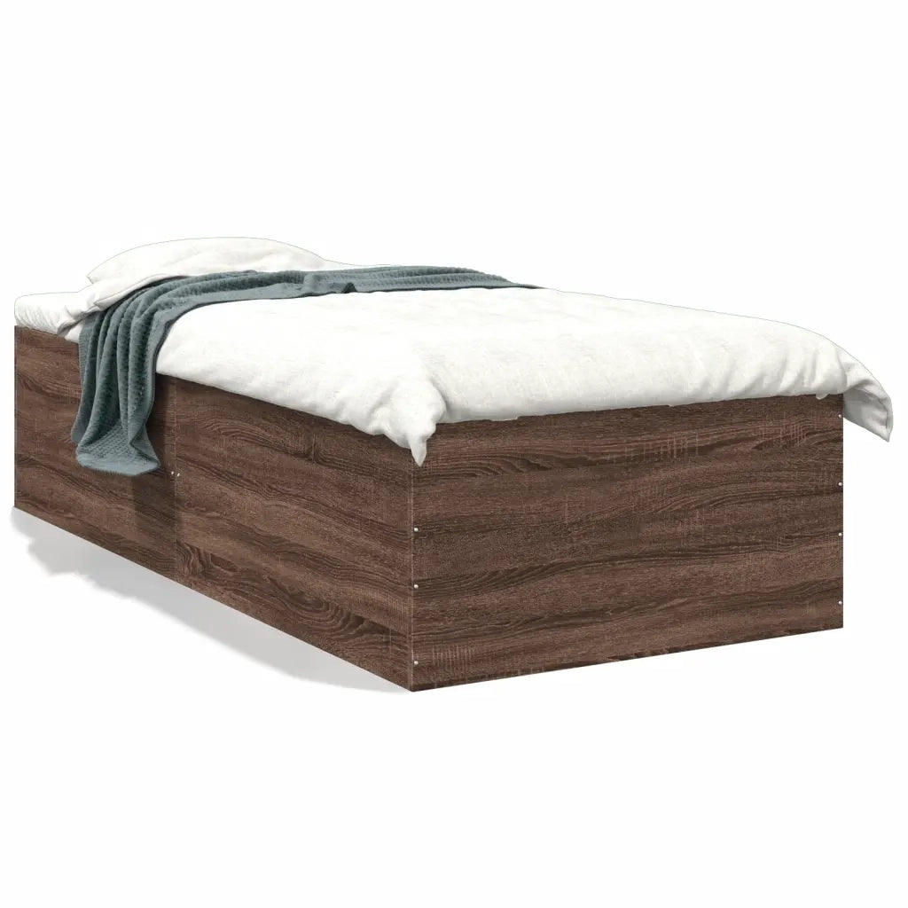 Giroletto-Struttura Letto Rovere Marrone 100x200 cm in Legno Multistrato 243215