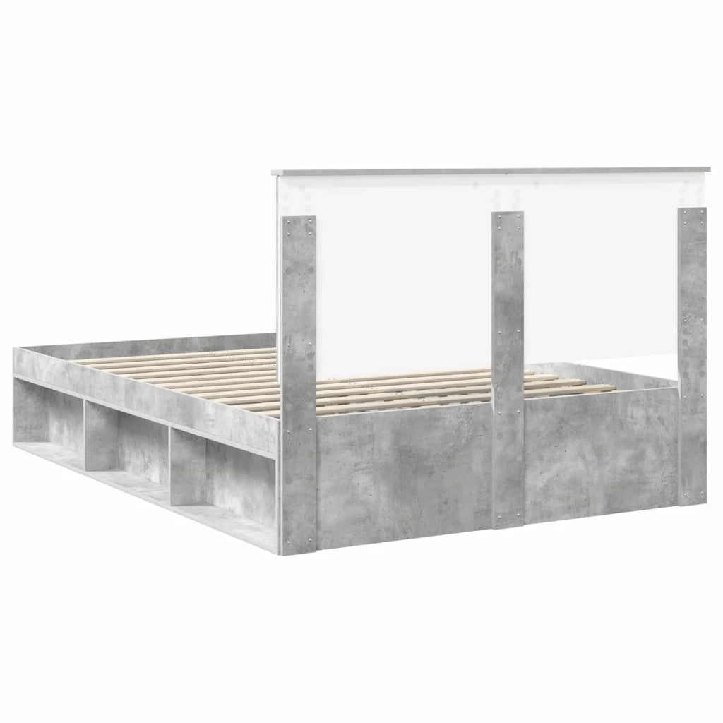 Struttura del letto Grigio Concretè 135 x 190 cm Pino massello 3411022