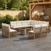 Set Divano da Giardino 12 pz Beige e Bianco Crema polyrattan 3437115