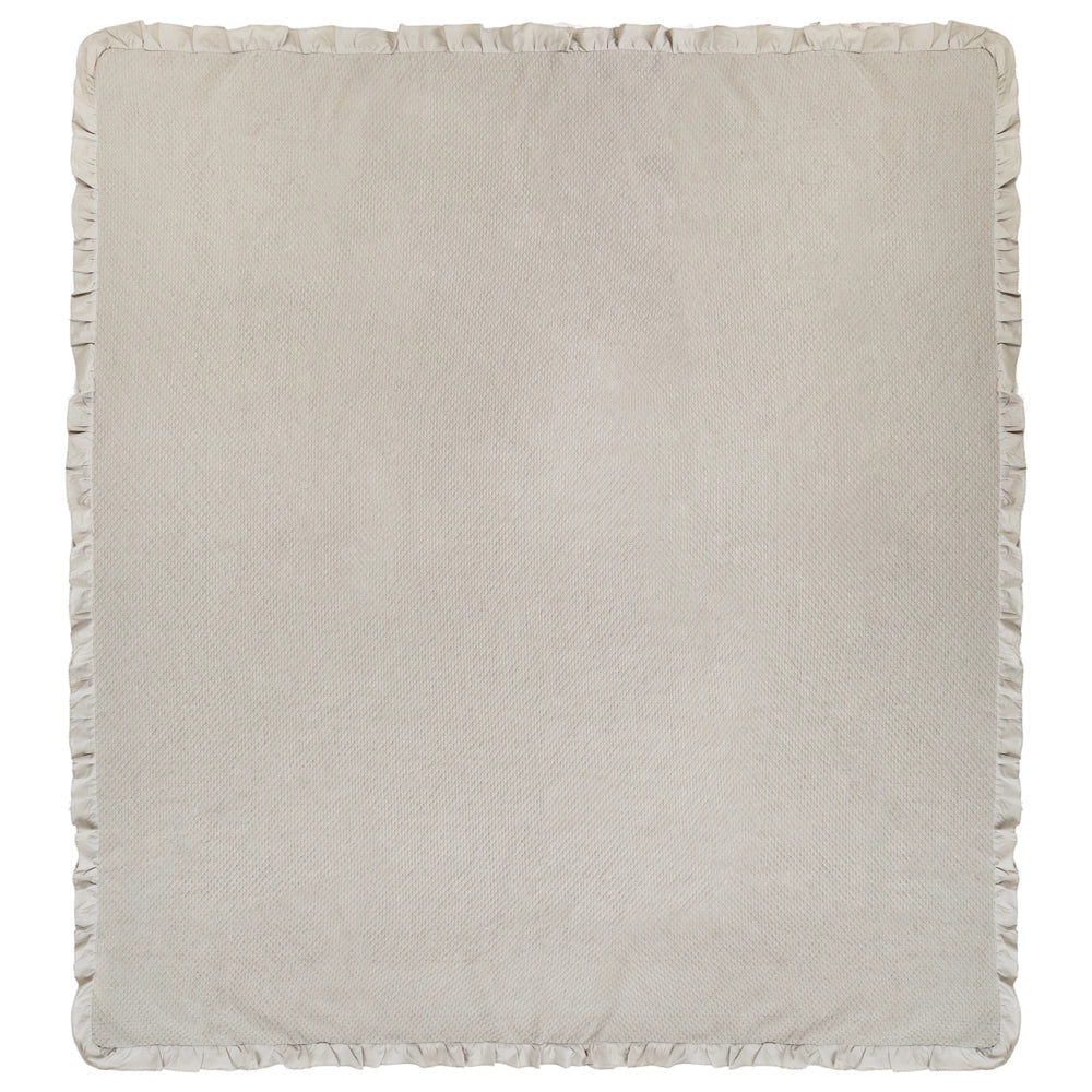Copriletto in cotone tortora 220 x 240 cm con balza decorativa Camera da letto
