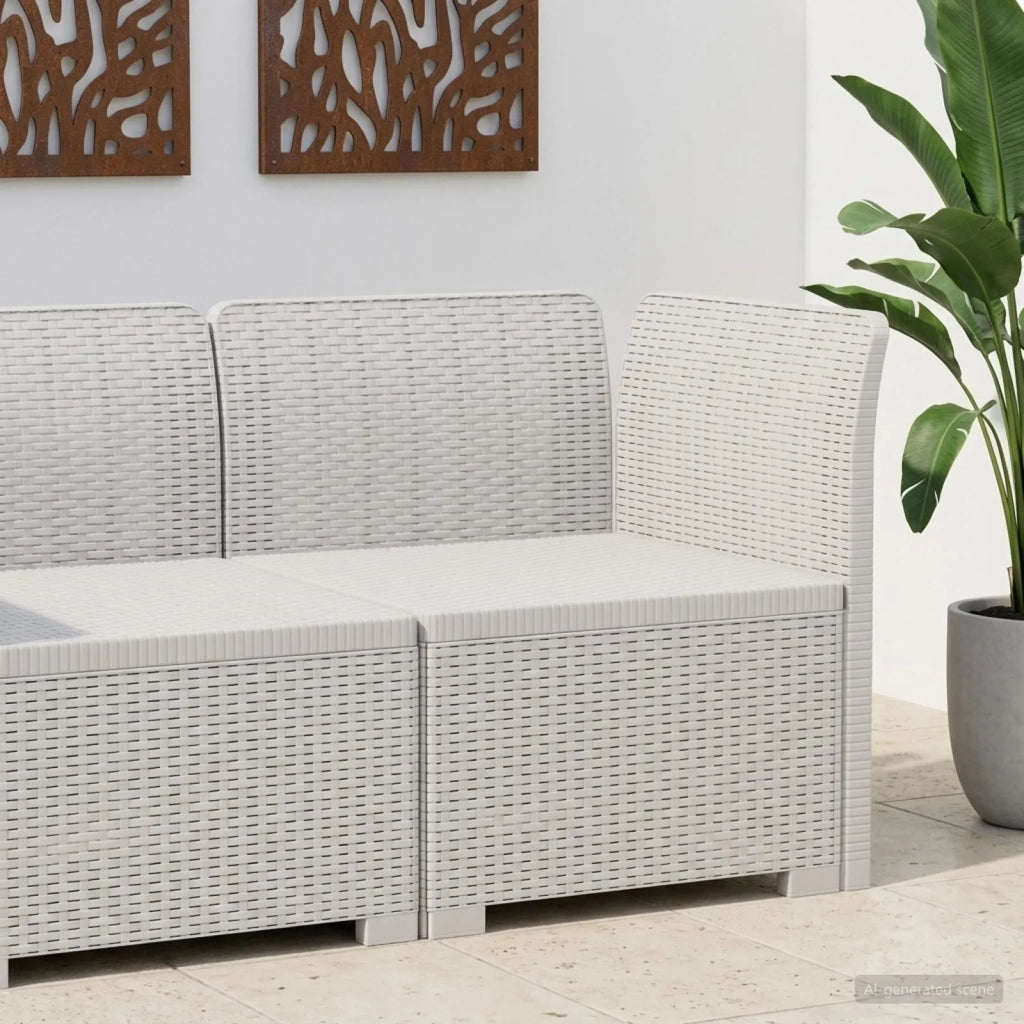 Divano da esterno-Divano da Giardino a 1 Posto Aspetto Rattan PP Bianco 778114