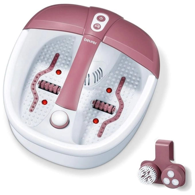 Beurer FB 35 Idromassaggiatore Plantare Pediluvio 140 W Aromaterapia Luci Infrarossi 3 Accessori Pedicure colore Bianco Rosso