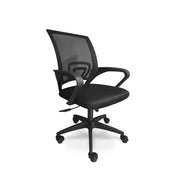 Lara - Sedia da ufficio ergonomica ad altezza regolabile con ruote girevoli - colore nero