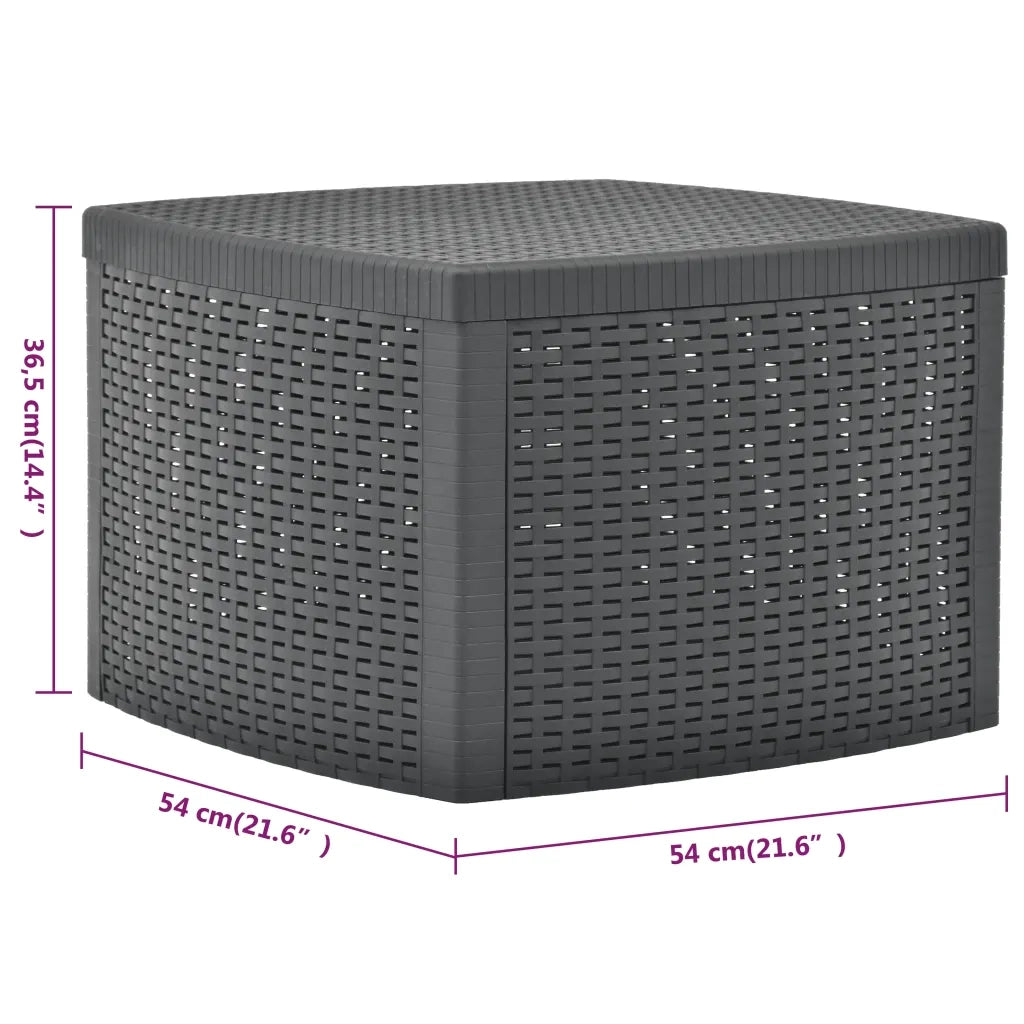 Tavolino Antracite 54x54x36,5 cm in Plastica 48775