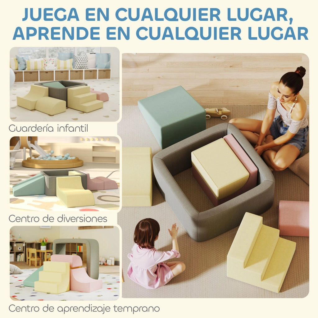 Blocchi di schiuma per bambini con fodere lavabili ¨C zephmum ¨C multicolore