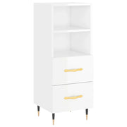 Buffet credenza cassettiera mobiletto mobile contenitore organizer per cucina soggiorno finitura lucida 34,5 x 34 x 90 cm legno ingegnerizzato bianco 02_0030603