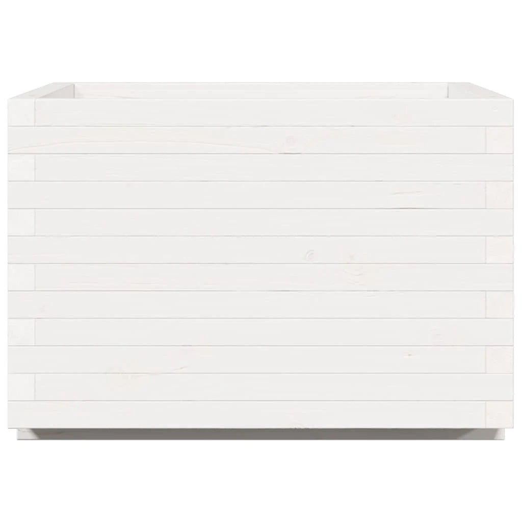 Fioriera rialzata per piante fiori patio giardino 70 x 70 x 49,5 cm legno di pino massiccio bianco 02_0037826
