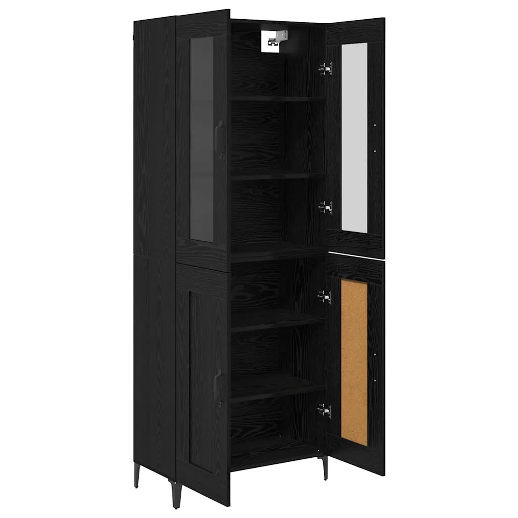 Credenza Rovere Nero 69,5 x 34 x 180 cm Legno ingegnerizzato 3403582
