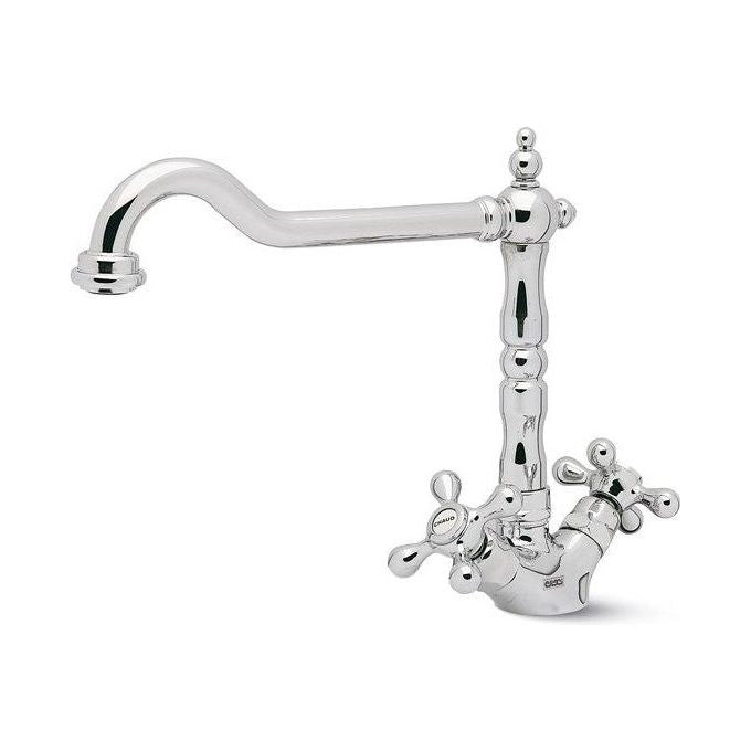 Elleci MIKTAGCR Tago Miscelatore doppio comando con canna tonda girevole Classic Cromato