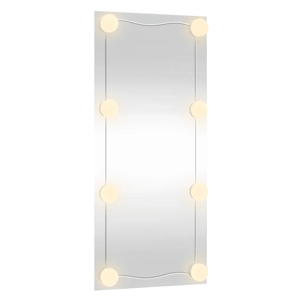 Specchio da Parete | Specchio decorativo con Luci LED 30x80 cm Vetro Rettangolare
