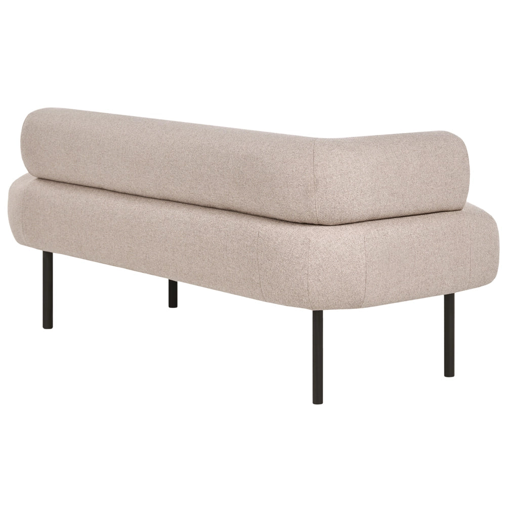 Chaise Lounge marrone chiaro Sinistra in tessuto poliestere con cuscini decorativi Gambe in metallo Soggiorno di design moderno
