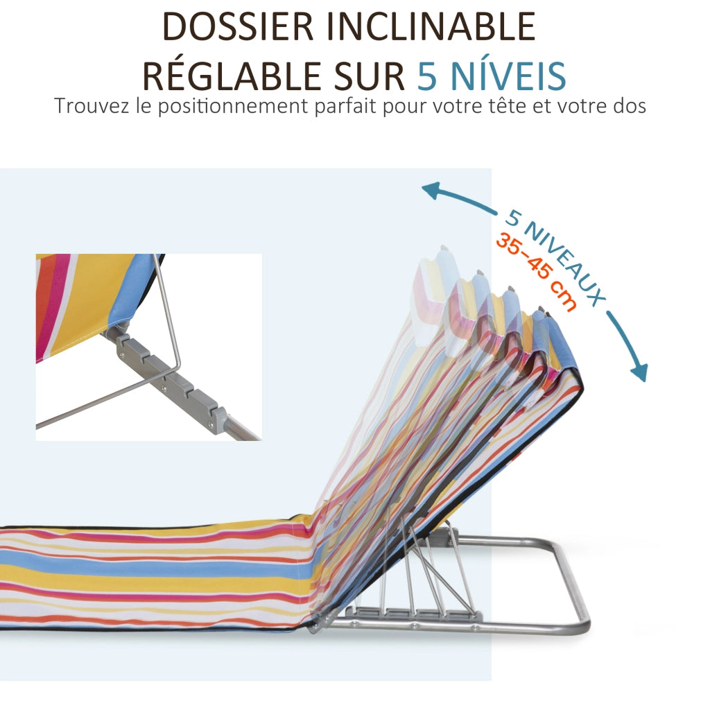 Sedia da spiaggia pieghevole con schienale regolabile ¨C Minimal ¨C Grigio