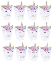 Scatole per Popcorn 12 pezzi - Contenitori di Cartone per Caramelle - Confezioni di Snack per Feste - Ideali per Feste di Compleanno/Spettacoli di Cinema - Piatti di Carta da Sprecare - Applicazioni Varie - Scatole di Caramelle