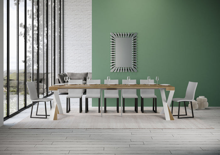 Consolle Allungabile 90-300x40x77 cm in Nobilitato Marrone