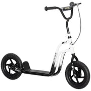 HOMCOM Monopattino per Bambini 5-12 Anni con Freno, Cavalletto e Manubrio Regolabile, 129x52x80-88 cm, Bianco e Nero