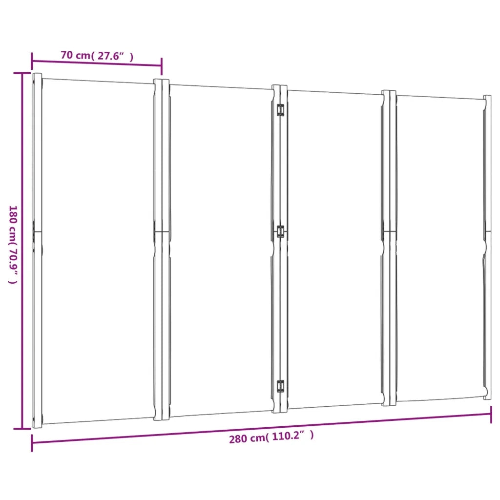 Divisorio a 4 Pannelli Tortora 280x180 cm 4003364