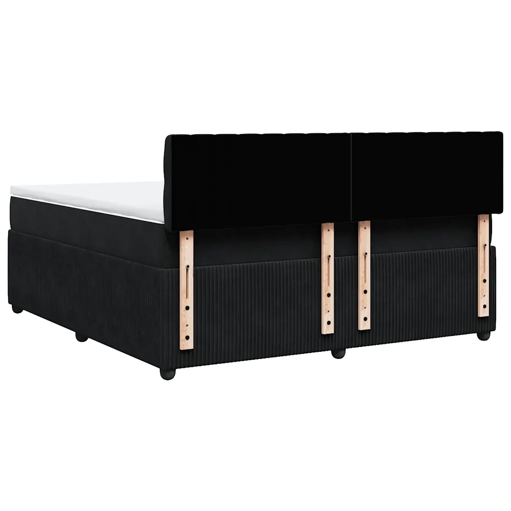 Giroletto a Molle con Materasso Nero 180x200 cm in Velluto 3290114
