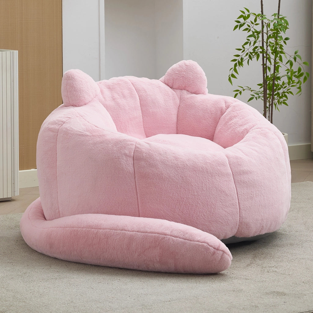 DIVANO a forma di loto in peluche rosa
