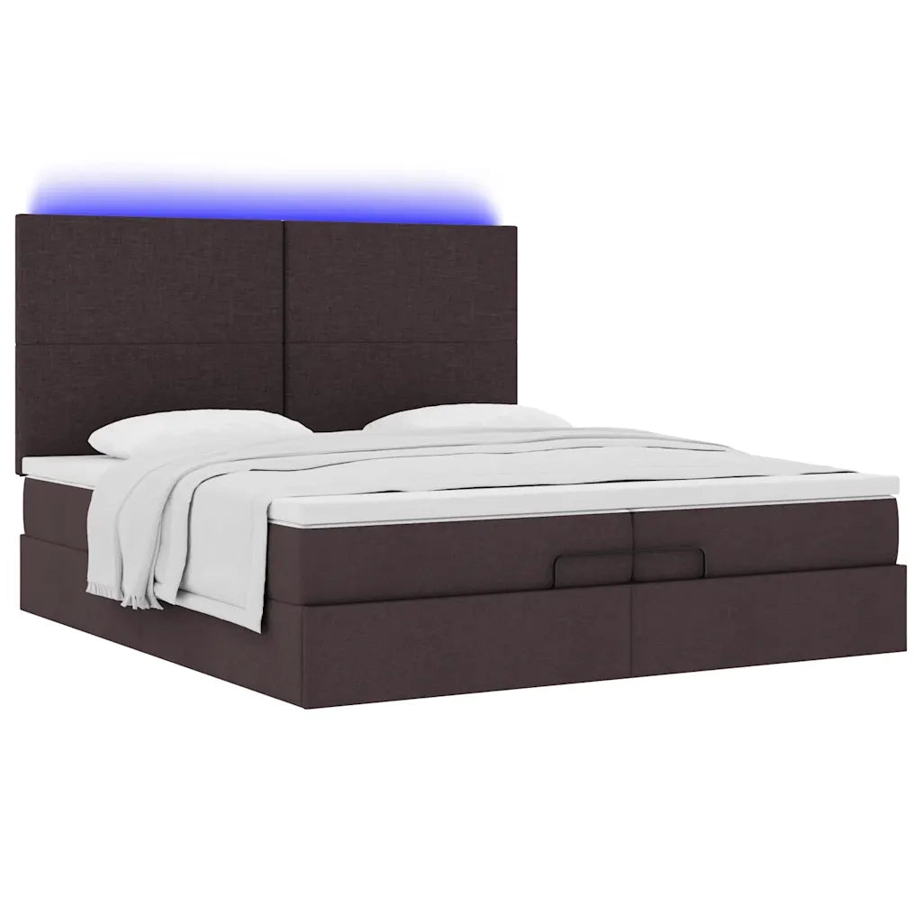 Struttura Letto Pouf con Materassi 200x200 cm in Tessuto 3313951