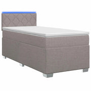 Letto con Box Spring, Materasso e LED Tortora 80 x 200 cm 3451823