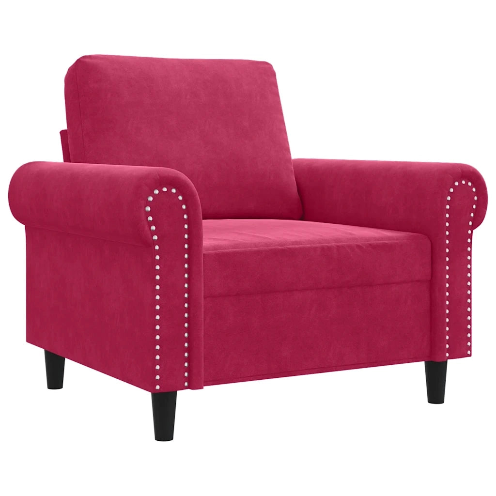 Divano Sedia-Poltrona Rosso Vino 60 cm Velluto 432292
