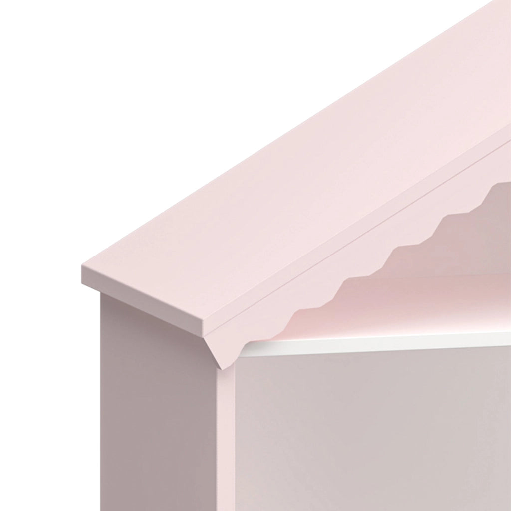 Scaffale Vestnes con 4 Vani Portaoggetti e Cassetto per Cameretta - Rosa/Bianco [en.casa]
