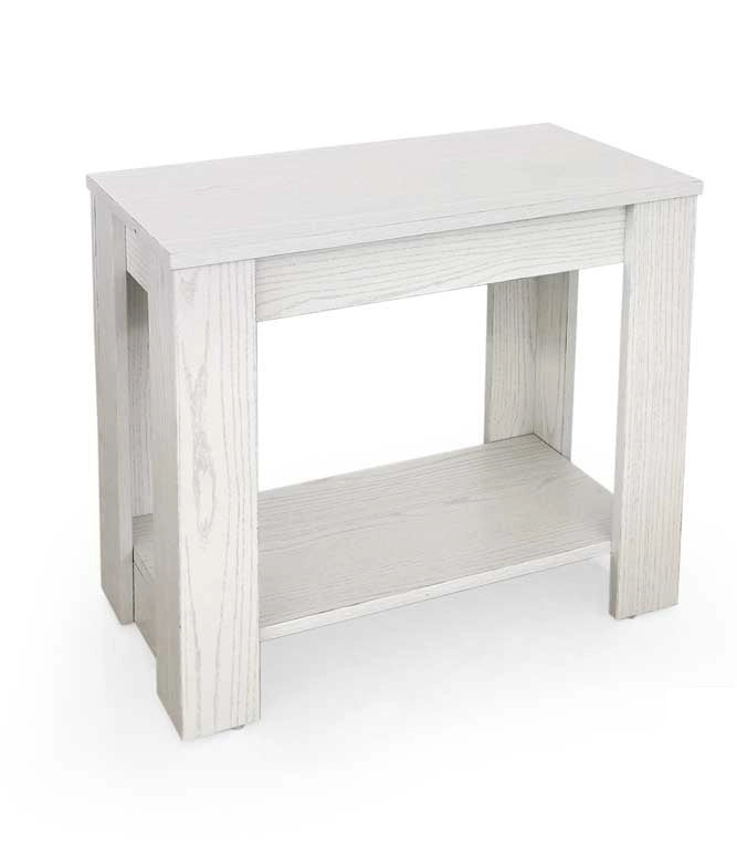 TAVOLINO DA CAFFÈ IN LEGNO 60X30X50CM  COLORE BIANCO