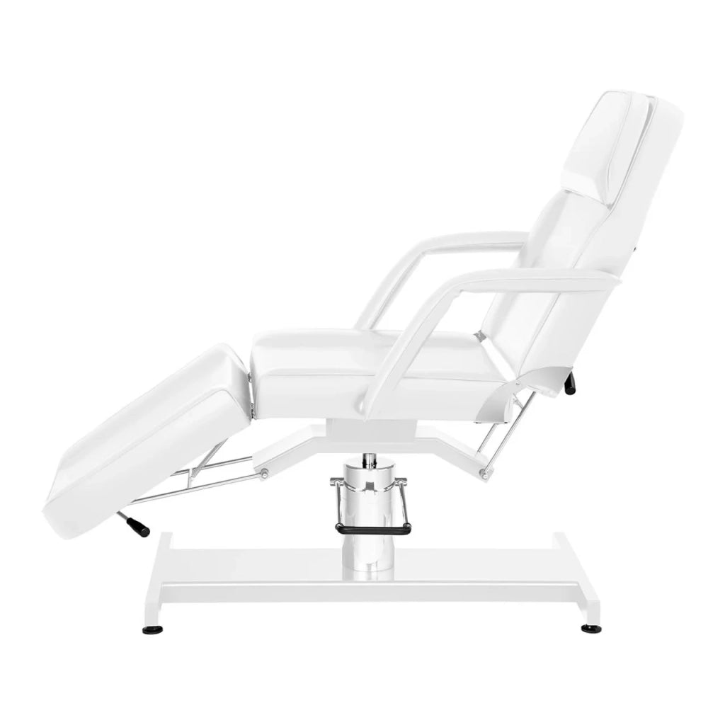 Poltrona estetica professionale in PVC sintetico ferro e acciaio inox bianca 14_0001661