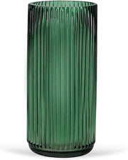 Vaso Cilindrico Moderno per Fiori - Vaso per Tavolo - Decorazione Verticale Perfetta - Vaso per Fiori di Alta Qualità (Verde 25 cm)