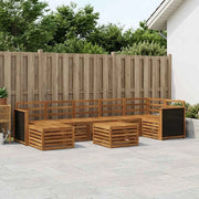 Set di divani da esterno 7 pz Naturale Legno di Acacia Massello 3384640