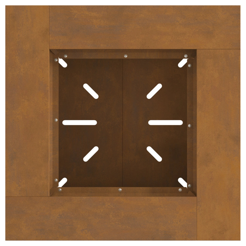 Focolare 60x60x50 cm Acciaio Invecchiato