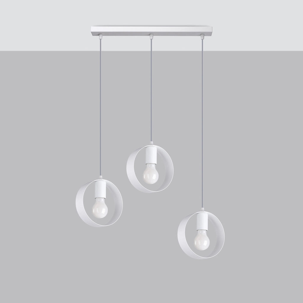 Pure Lume LOFTEN lampadario anello bianco metallo 3xE27