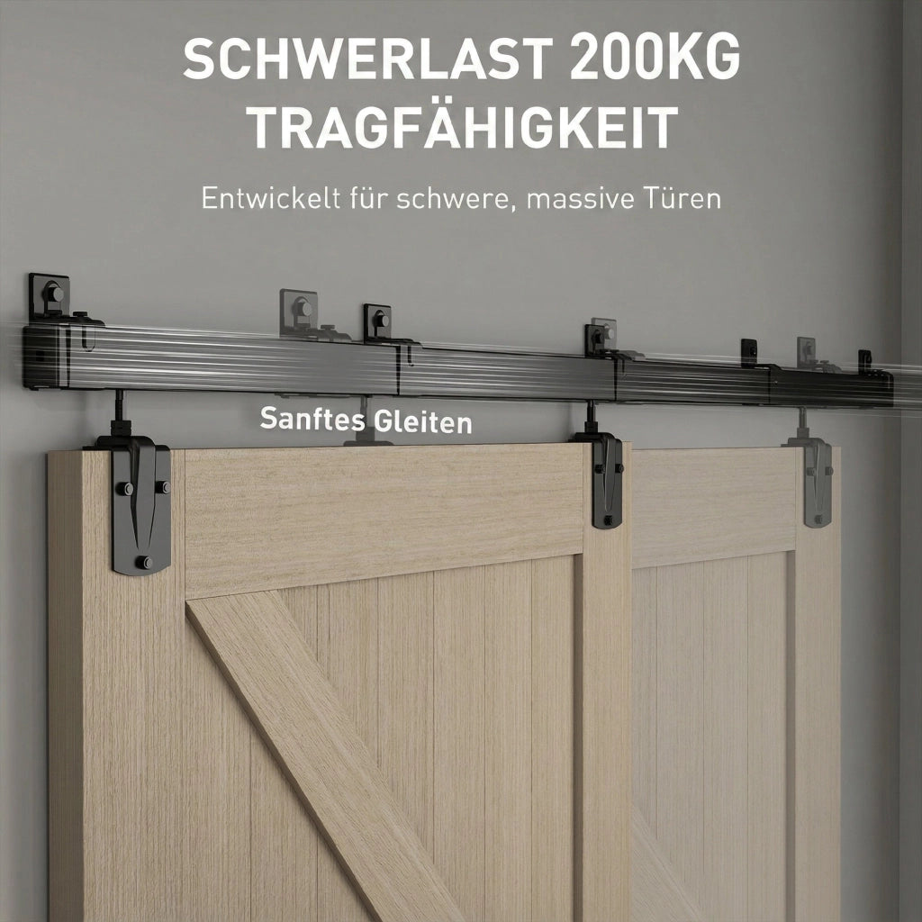 Set Ferramenta Porta Scorrevole 244 cm Nero ¨C zephmum ¨C per Ante Singole